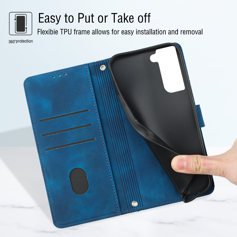 PT005 YB Imprinting Series-6 For Samsung Galaxy S21 FE 5G Skin Touch PU Leather Mobile Phone Case Shockproof Wallet Cover with Stand PT005 YB Imprinting Series-6 For Samsung Galaxy S21 FE 5G Skin Touch PU Leather Mobile Phone Case Shockproof Wallet Cover with Stand